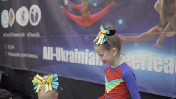 ウクライナのザポリシア 11月24 2019 ウクライナのチアリーディングカップ 受賞者 — ストック動画