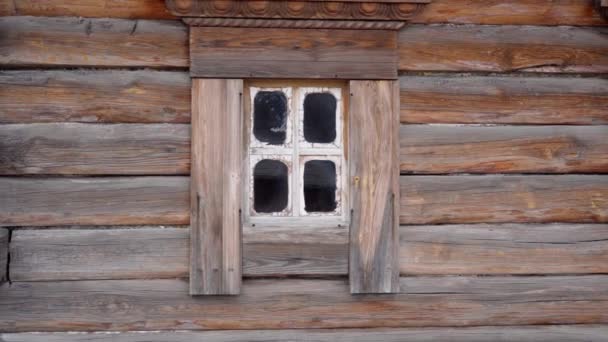 Starý Dřevěný Dům Vesnici — Stock video