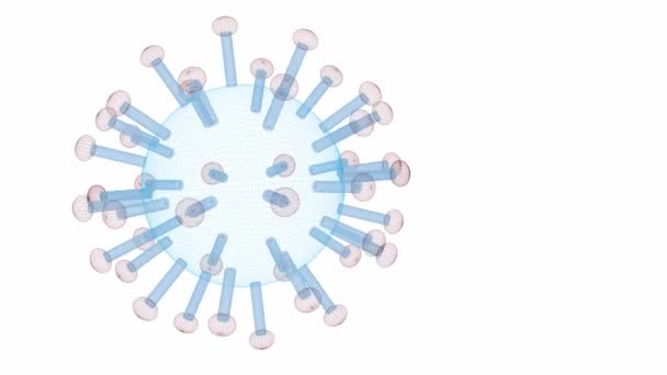 コロナウイルス2019 Ncovは アジアのインフルエンザ流行の原因となる新たなコロナウイルス概念と パンデミックとしての危険なインフルエンザ株の場合としてのコロナウイルスインフルエンザを引き起こす 顕微鏡のウイルスは閉じます 3Dレンダリング — ストック動画