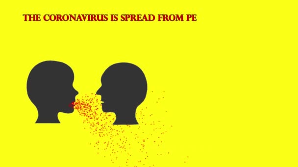 安全な距離は コロナウイルスによる感染のリスクを低減することをお勧めします 添付テキスト — ストック動画