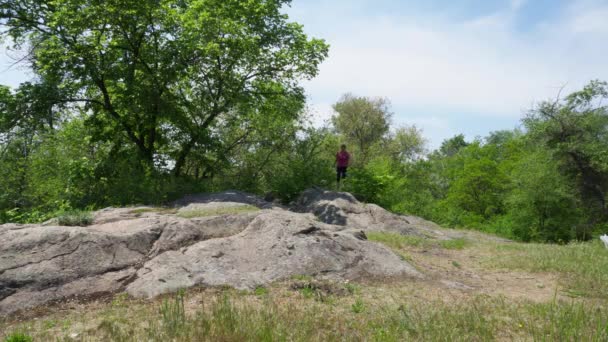 Jeune Femme Athlète Cross Country Sports Plein Air Pour Santé — Video