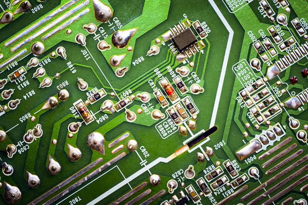 Electonics board with components. Close-up — Stock Photo, Image