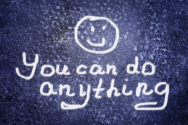 Inscription You can do anything and smile icon — Stock Photo, Image