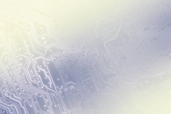 Placa de pcb circuito integrado pc partes placa base chip procesador textura telón de fondo. tonificado en tonos azules claros, adecuado como fondo para su presentación de negocios . — Foto de Stock