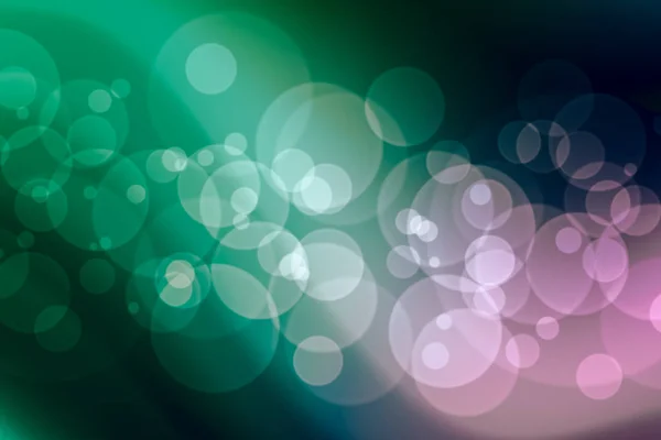 Ilustración de fondo bokeh circular de luz abstracta en colores verde y violeta — Foto de Stock