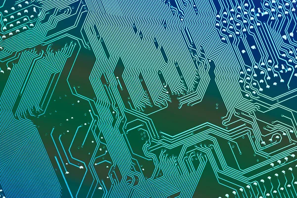 Circuitos digitales azules y verdes fondo abstracto — Foto de Stock