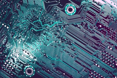 Mavi devre kartı, üstten görünüm