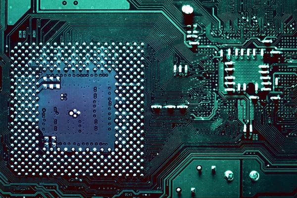 Circuit board. Elektronische computer hardware technologie. Digitale moederbord chip. Technische wetenschap achtergrond. Geïntegreerde communicatie processor. Informatietechniek. — Stockfoto