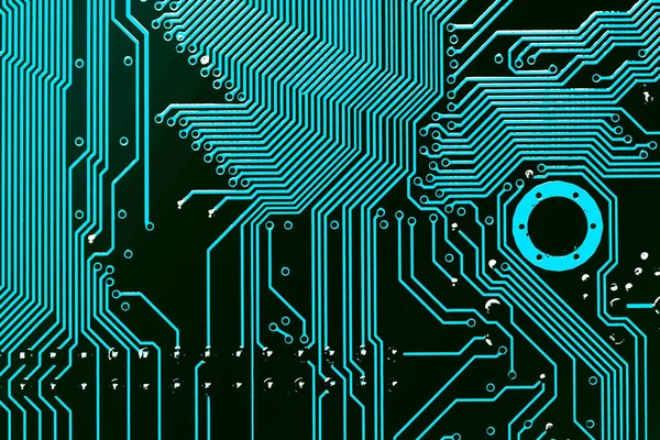 Circuit. Technologie du matériel informatique électronique. Carte mère puce numérique. Technique de base. Processeur de communication intégré. Composante ingénierie de l'information. — Photo