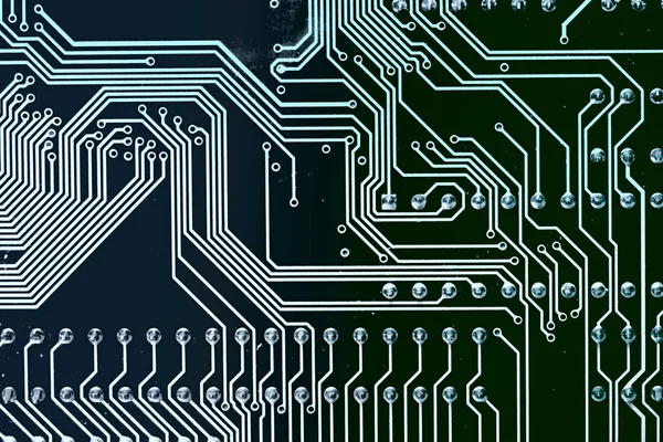 Circuit. Technologie du matériel informatique électronique. Carte mère puce numérique. Technique de base. Processeur de communication intégré. Composante ingénierie de l'information. — Photo