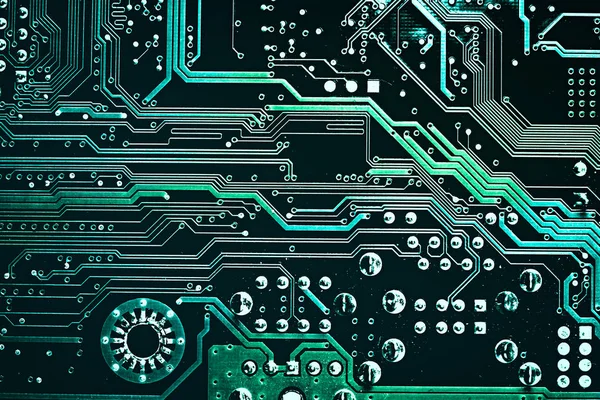 Circuit board. Elektronische computer hardware technologie. Digitale moederbord chip. Technische wetenschap achtergrond. Geïntegreerde communicatie processor. Informatietechniek. — Stockfoto