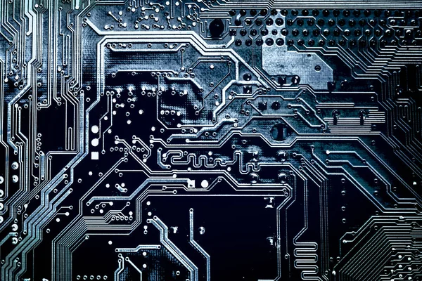 Circuit board. Electronic computer hardware technology. Motherboard digital chip. Tech science background. Integrated communication processor. Information engineering component. — Stock Photo, Image