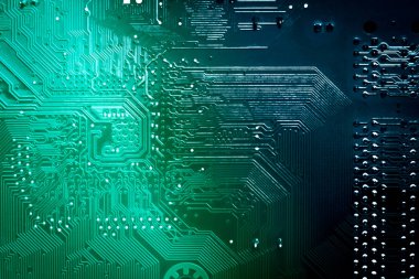 Devre kartı. Elektronik bilgisayar donanım teknolojisi.