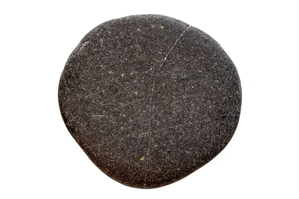 Круглий овальний камінь ізольований на білому тлі — стокове фото