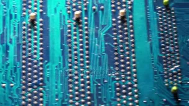 Circuit board. Elektronische computer hardware technologie. Digitale moederbord chip. Technische wetenschap achtergrond. Geïntegreerde communicatie processor. Informatietechniek. — Stockvideo