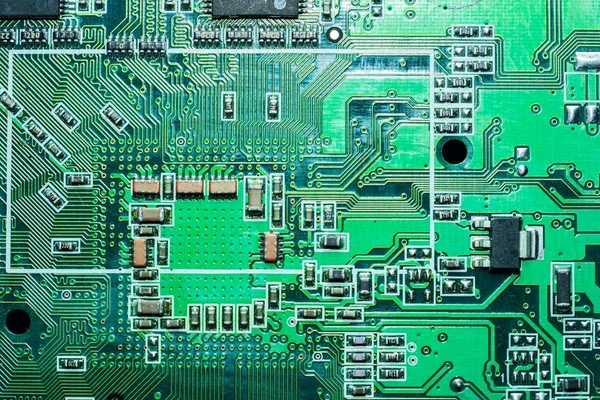 Carte mère puce numérique. Circuit. Technologie du matériel informatique électronique . — Photo