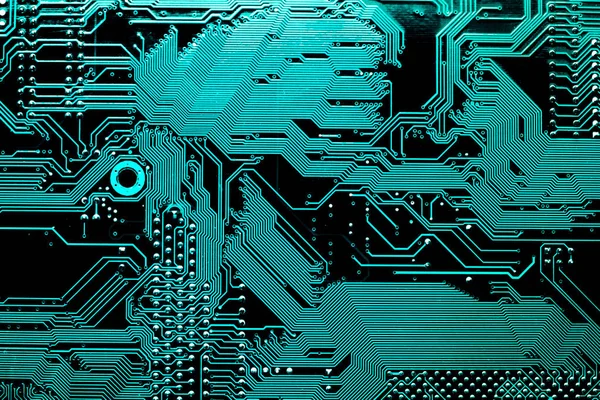 Circuit. Technologie du matériel informatique électronique. Carte mère puce numérique. Technique de base. Processeur de communication intégré. Composante ingénierie de l'information. — Photo