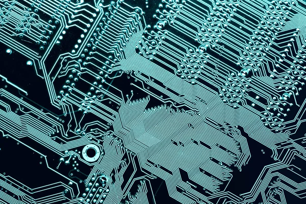 Circuit board. Elektronische computer hardware technologie. Digitale moederbord chip. Technische wetenschap achtergrond. Geïntegreerde communicatie processor. Informatietechniek. — Stockfoto