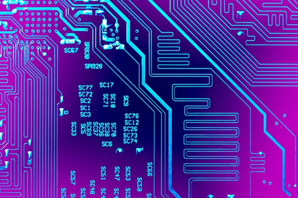 Circuit board. Elektronische computer hardware technologie. Digitale moederbord chip. Technische wetenschap achtergrond. Geïntegreerde communicatie processor. Informatietechniek. — Stockfoto