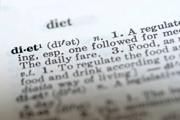 Определение диеты слова в словаре — стоковое фото