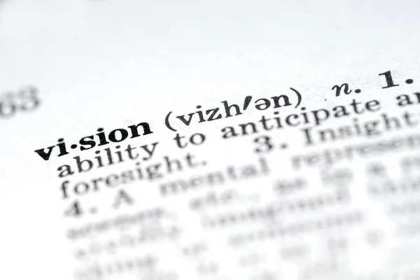Ορισμός της λέξης όραμα στο λεξικό — Φωτογραφία Αρχείου