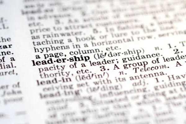 Definice slova vůdcovství ve slovníku — Stock fotografie