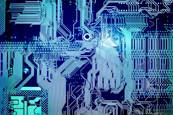 Chip digital de la placa base. Placa de circuito. Tecnología electrónica de hardware informático . — Foto de Stock
