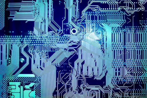 Anakart dijital çip. Devre kartı. Elektronik bilgisayar donanım teknolojisi.
