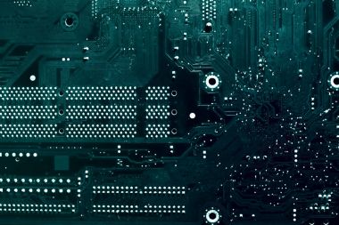 Anakart dijital çip. Devre kartı. Elektronik bilgisayar donanım teknolojisi.