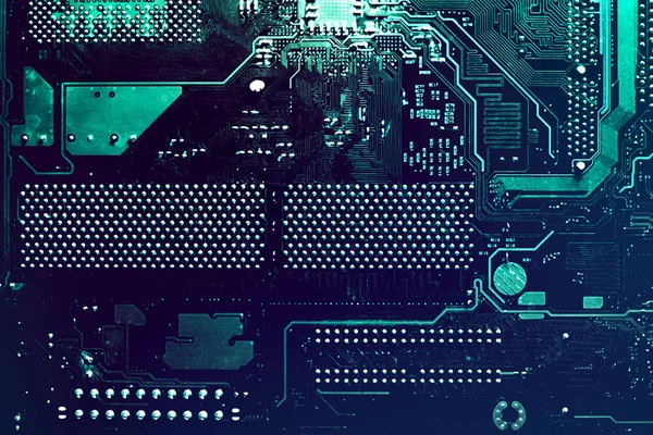 Carte mère puce numérique. Circuit. Technologie du matériel informatique électronique . — Photo