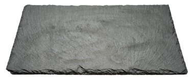 Siyah arduvaz kurulu beyaz arka plan üzerinde izole kaba dokulu