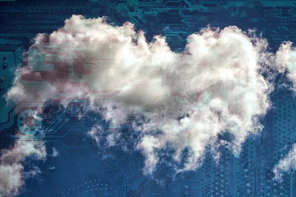 bulut bilgi işlem kavramı - bulut ve şematik anakart katman bir doğa entegre devre olarak