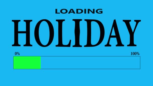 Progress Bar laden met de tekst: vakantie. — Stockvideo