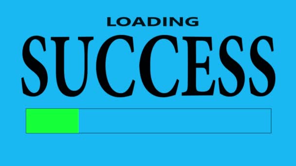 Progress Bar laddar med texten: framgång. — Stockvideo
