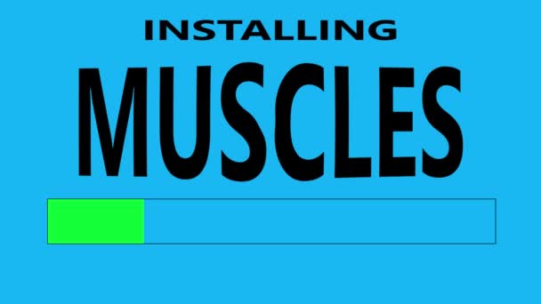 進行状況バーのテキスト読み込み: 筋肉をインストールします。. — ストック動画