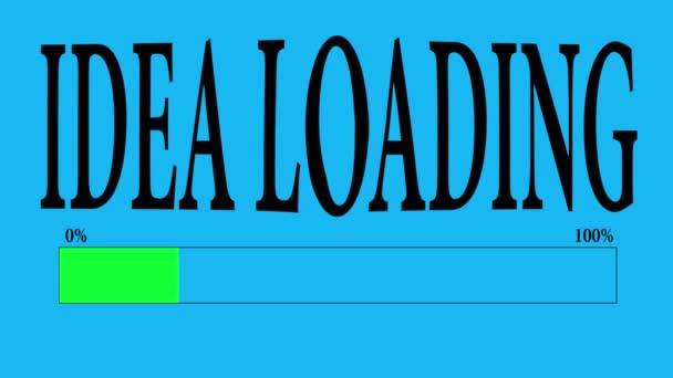 Progress Bar Loading with the text: Idea loading. — Stock Video