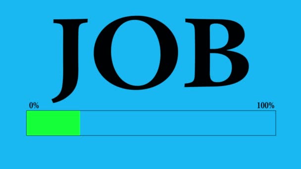 Progress Bar laddar med texten: söka jobb. — Stockvideo