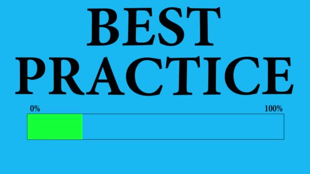 Barra de progresso Carregando com o texto: carregamento de melhores práticas . — Vídeo de Stock