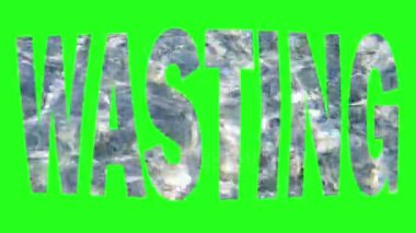 Deniz su yansımalar yeşil chromakey arka plan üzerinde video üzerinden boşa Word