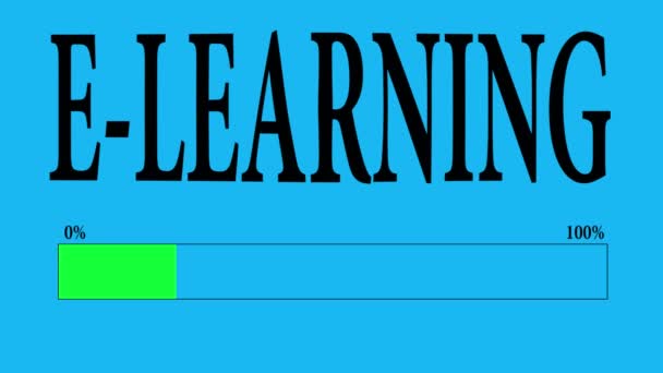 Barra di avanzamento Caricamento con il testo: e-learning loading . — Video Stock