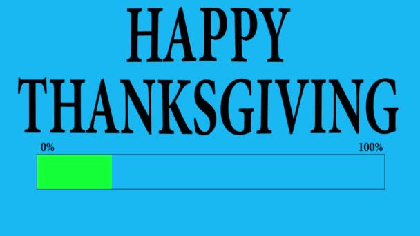 Progress Bar laden met de tekst: happy thanksgiving. — Stockvideo