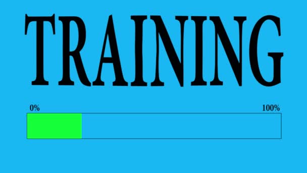 Barra de progresso Carregando com o texto: treinamento de carregamento . — Vídeo de Stock