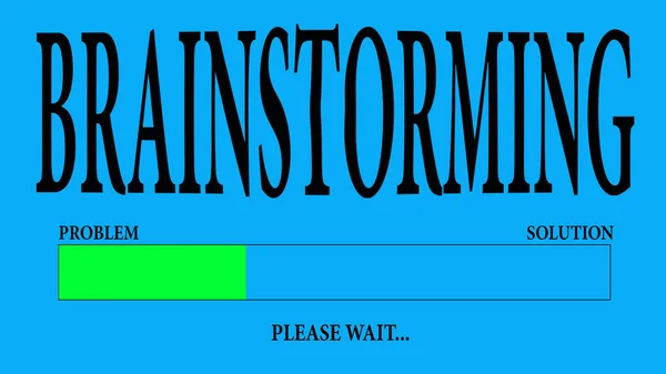 Progress Bar Loading with the text: brainstorming.