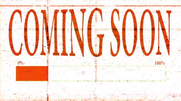 進行状況バーのテキスト読み込み: すぐに来て、テレビのノイズ干渉悪い信号の白い背景の上を追加できますあなた自身代わりに — ストック動画