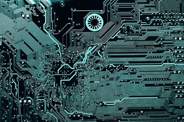 Koyu arka plan bilgisayar ana şirketin bu site tasarımı için silueti. Devre kartı. Elektronik bilgisayar donanım teknolojisi. Anakart dijital çip.