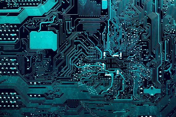 Koyu arka plan bilgisayar ana şirketin bu site tasarımı için silueti. Devre kartı. Elektronik bilgisayar donanım teknolojisi. Anakart dijital çip.