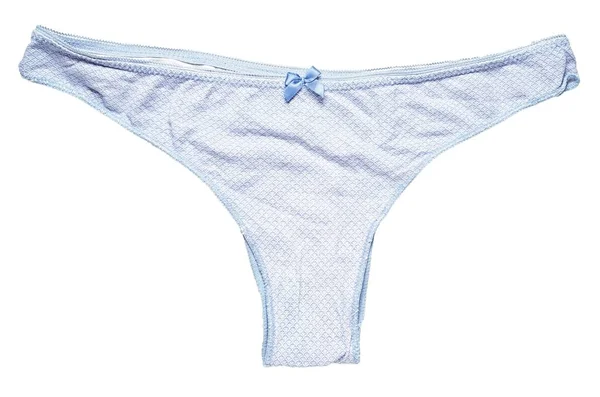 Baumwolle weibliche Unterhose mit Schleife isoliert auf weißem Hintergrund — Stockfoto