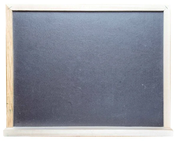 Chalkboard pequena escola com uma moldura de madeira isolada no branco . — Fotografia de Stock