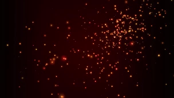 Partículas de oro sobre fondo rojo oscuro vacaciones de Navidad concepto — Vídeos de Stock