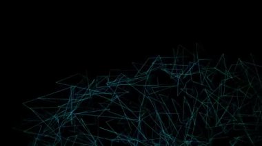 soyut çokgen üçgen siyah arka plan kopya alanı ile köşesinde animasyon